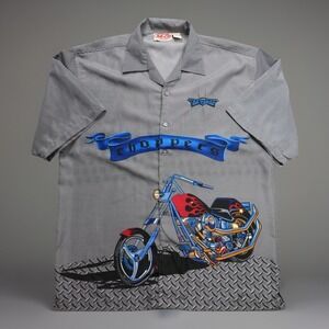 Malibu Dreams Las Vegas Logo Men's Sz XL button Down Short Sleeve Shirt Choppers